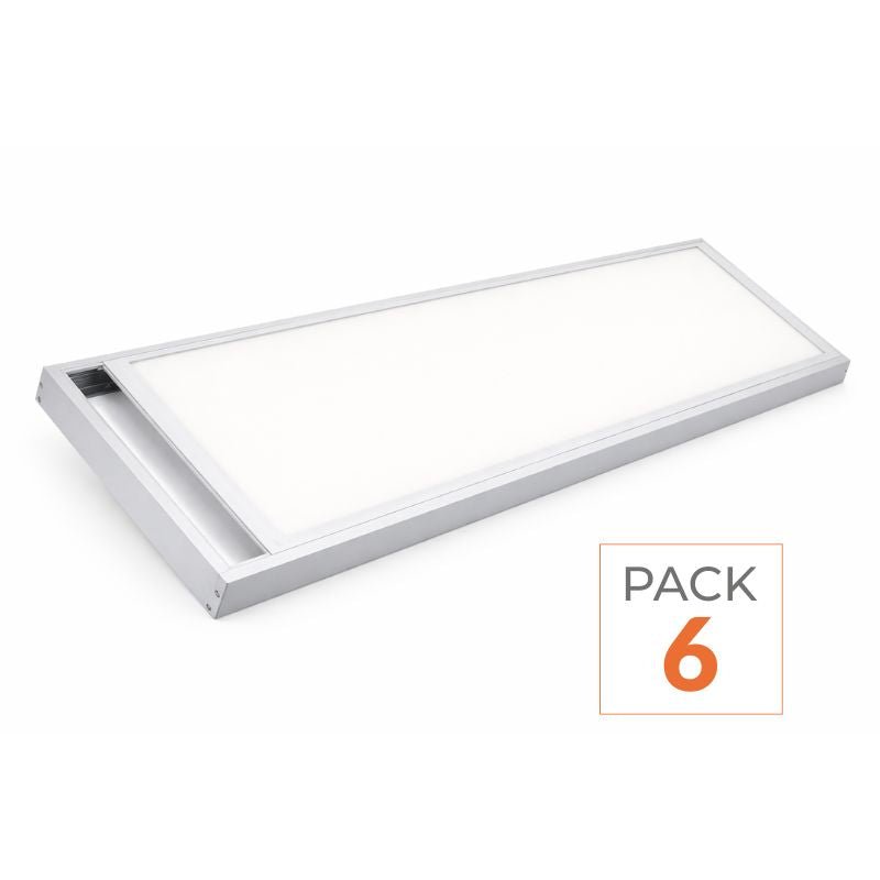 Kit en Saillie pour Dalle LED Slim 120x30 Blanc - Pack de 6