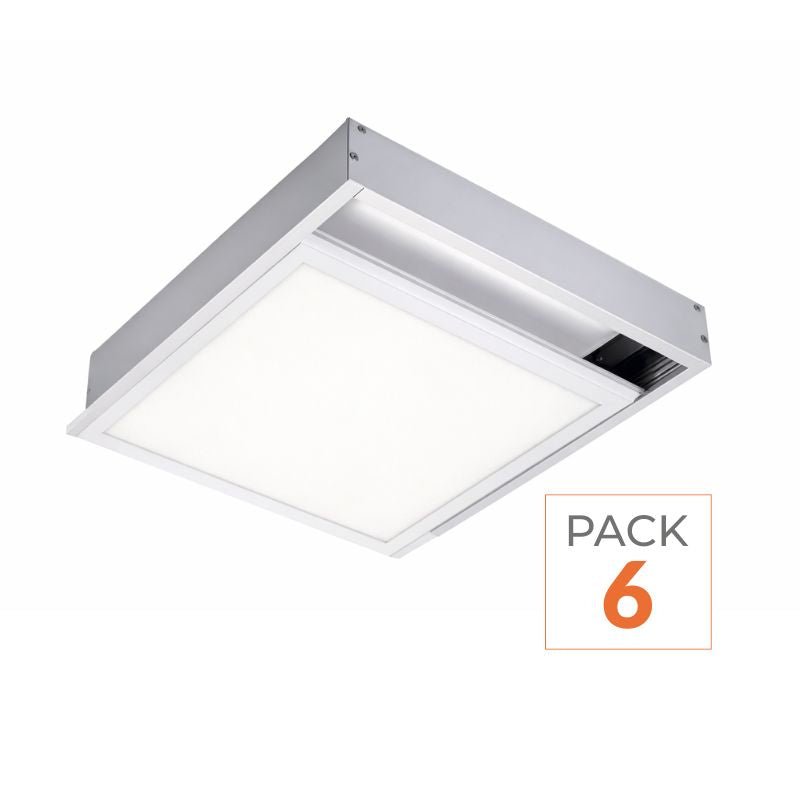 Kit en Saillie pour Dalle LED Slim 60x60 Blanc - Pack de 6