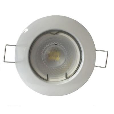 Kit Spot LED GU10 encastrable Rond BLANC avec une ampoule 8W (Pack de 10)