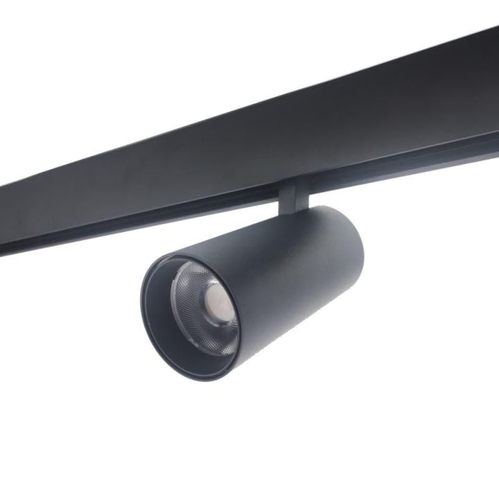 Kit Spot LED sur Rail Magnétique 48V 12W Dimmable Orientable Noir + Télécommande