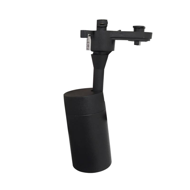 Kit Spot LED sur rail Monophasé Noir + Ampoule LED GU10 8W - Silamp France