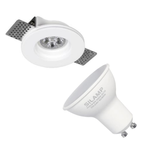 Kit SPOT GU10 LED White Round LED Ø100mm with 6W LED bulb