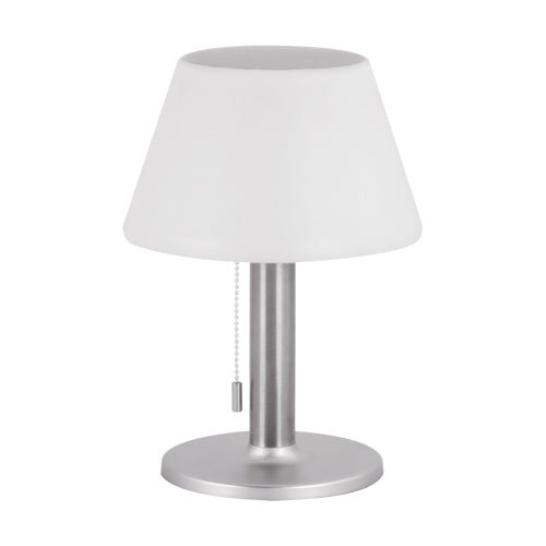 Lampe de Table Extérieure Solaire 2W Inox et Blanc