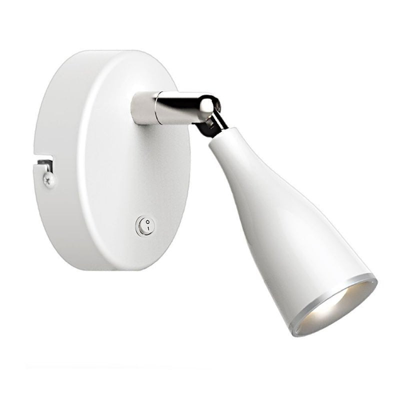 Lampe Murale 4.5W avec Interrupteur Blanc/Argent