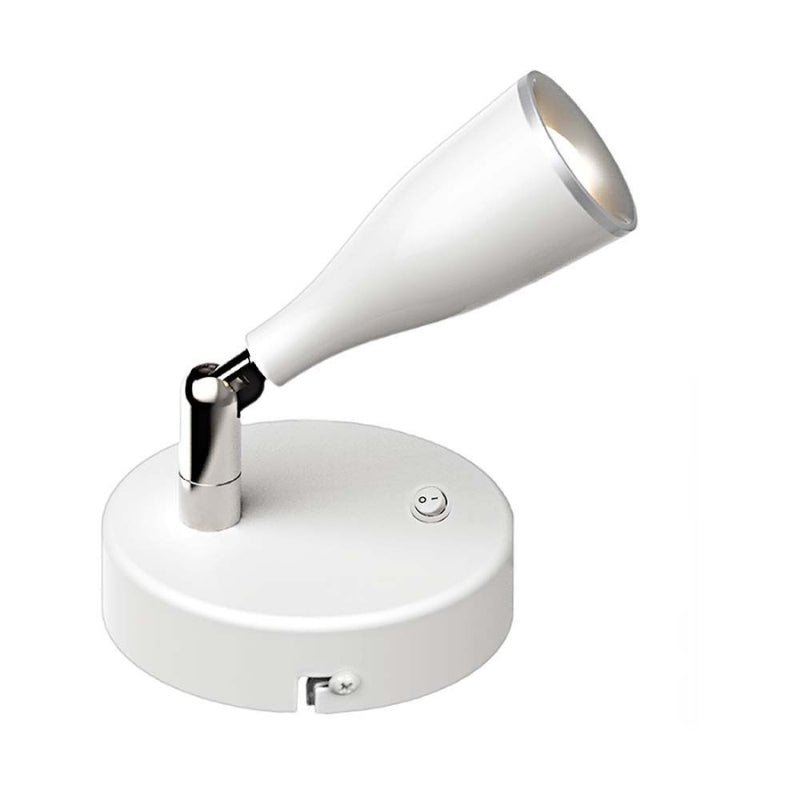 Lampe Murale 4.5W avec Interrupteur Blanc/Argent