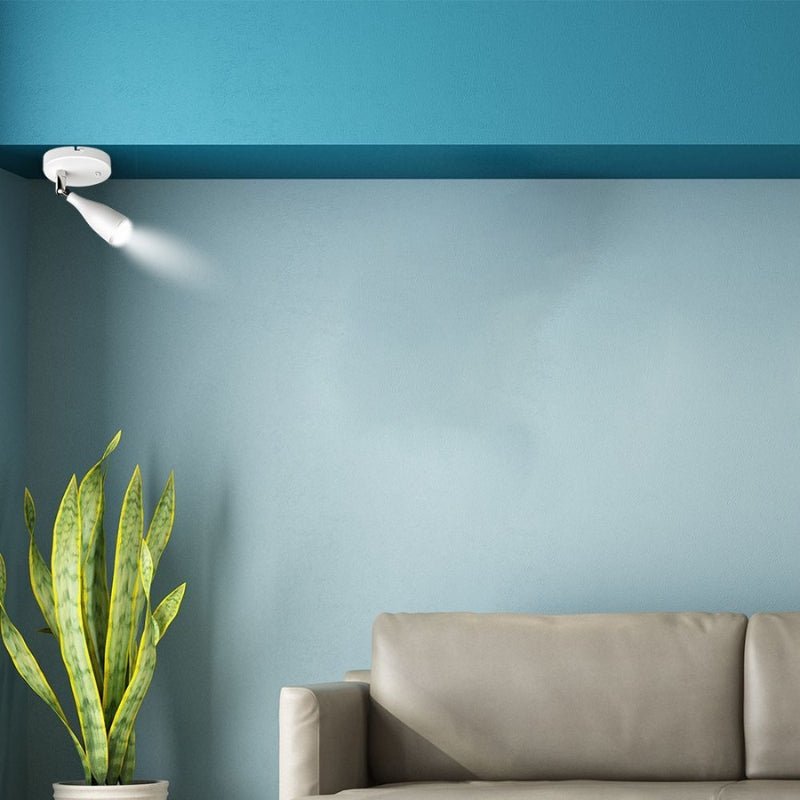 Lampe Murale 4.5W avec Interrupteur Blanc/Argent