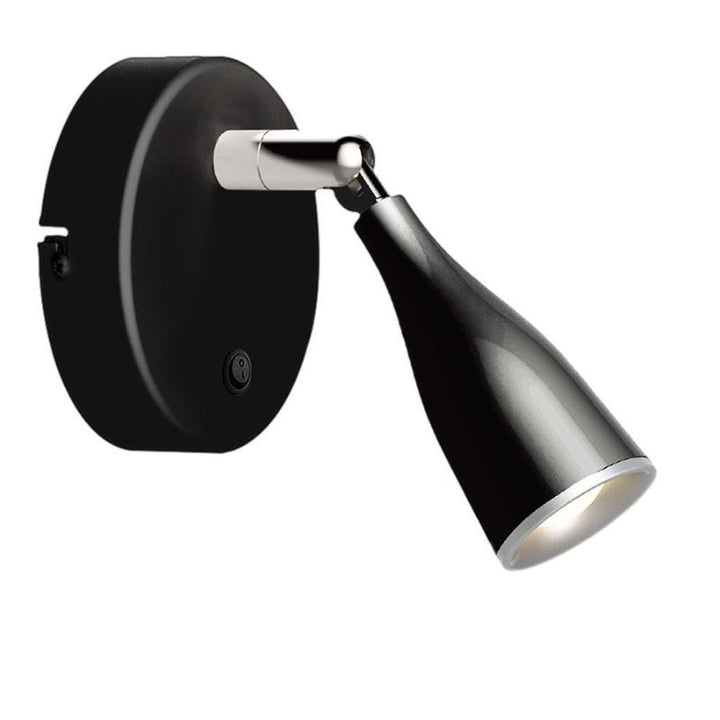 Lampe Murale 4.5W avec Interrupteur Noir/Argent