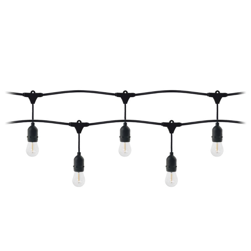 Guirlande Guinguette LED 220V 10M avec 10 Ampoules E27 1W Raccordable - Blanc Chaud 2300K - 3500K