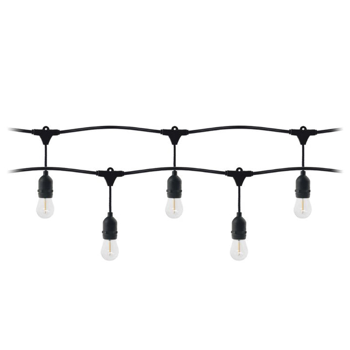 Guirlande Guinguette LED 220V 10M avec 10 Ampoules E27 1W Raccordable - Blanc Chaud 2300K - 3500K