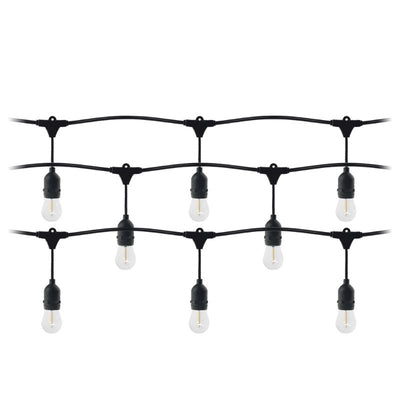 Guirlande Guinguette LED 220V 15M avec 15 Ampoules E27 1W Raccordable - Blanc Chaud 2300K - 3500K