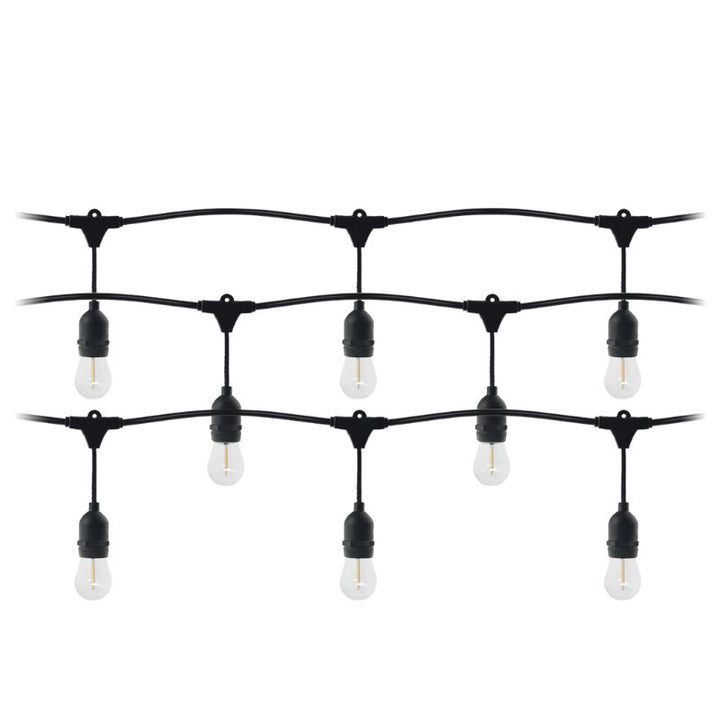 Guirlande Guinguette LED 220V 15M avec 15 Ampoules E27 1W Raccordable - Blanc Chaud 2300K - 3500K