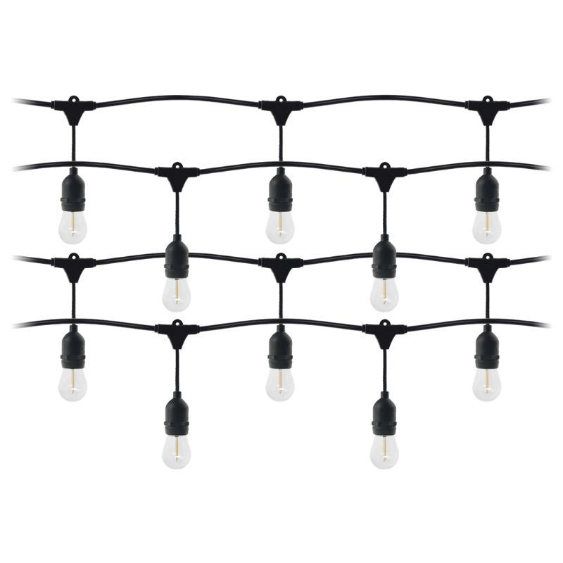 Guirlande Guinguette LED 220V 20M avec 20 Ampoules E27 1W Raccordable - Blanc Chaud 2300K - 3500K