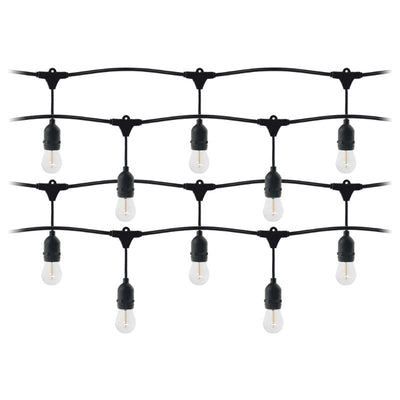 Guirlande Guinguette LED 220V 20M avec 20 Ampoules E27 1W Raccordable - Blanc Chaud 2300K - 3500K