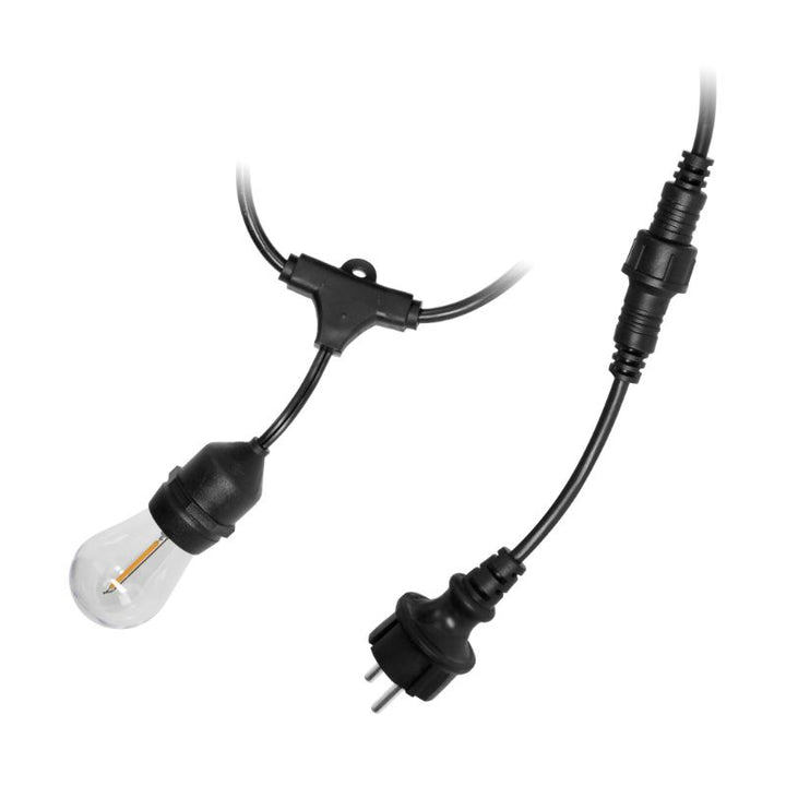 Guirlande Guinguette LED 220V 15M avec 15 Ampoules E27 1W Raccordable - Blanc Chaud 2300K - 3500K