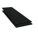 Lot de 2 Panneaux Acoustiques Muraux Bois 240x60x2,2cm - Couleur Noir avec Fond Noir