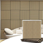 Pack of 2 - Wooden Wall Acoustic Panels 60x60x2.2cm - White Oak Finish - Black Backing