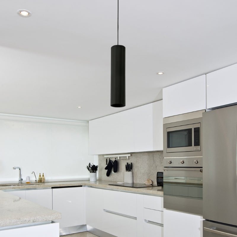 Luminaire Suspendu GU10 IP20 30cm Noir