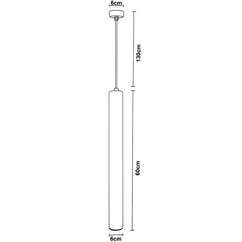 Luminaire Suspendu GU10 IP20 60cm Noir