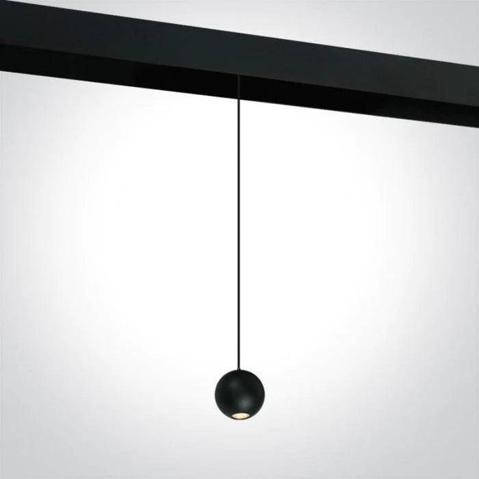 Luminaire Suspendu Rond pour Rail Magnétique 48V 10W Noir