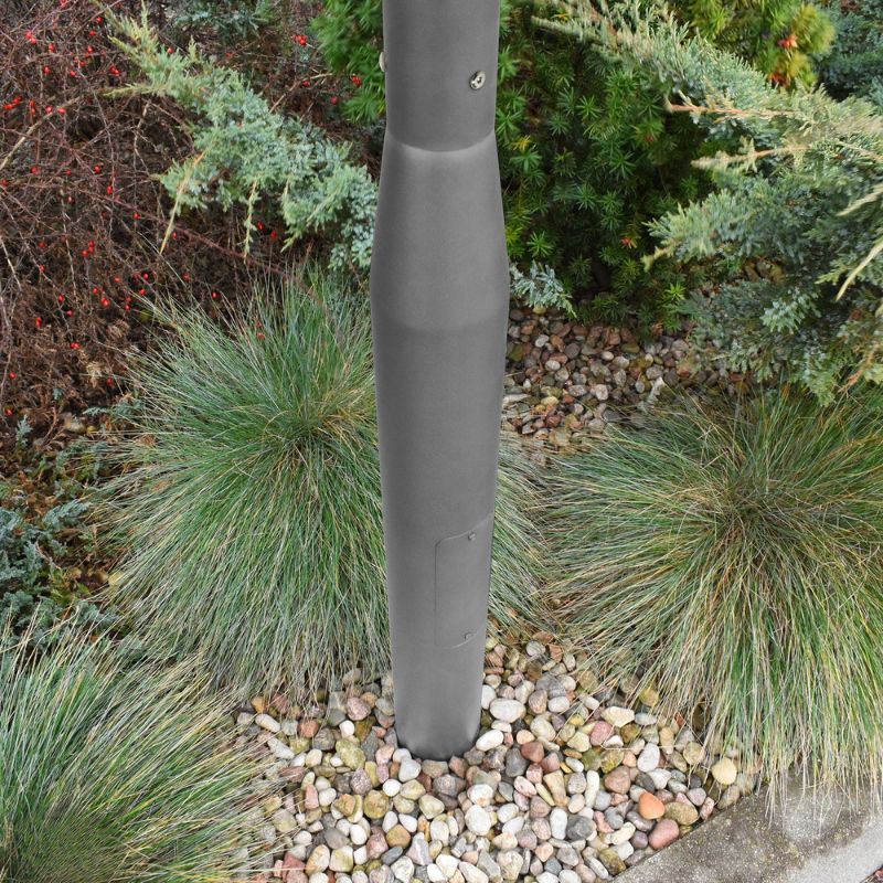 Mât d’Éclairage Public Droit 3m Ø60mm Gris