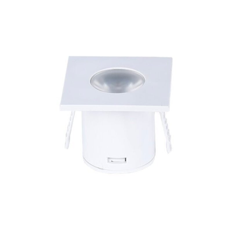 Mini Spot LED Encastrable 1W 90° Carré Blanc