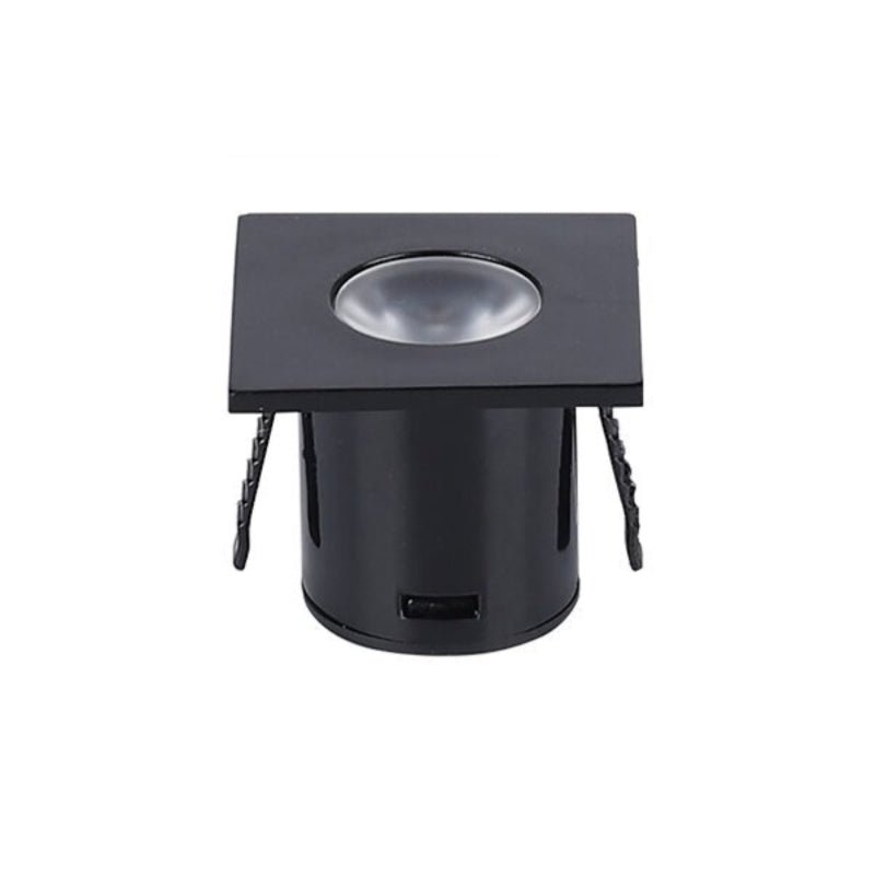 Mini Spot LED Encastrable 1W 90° Carré Noir