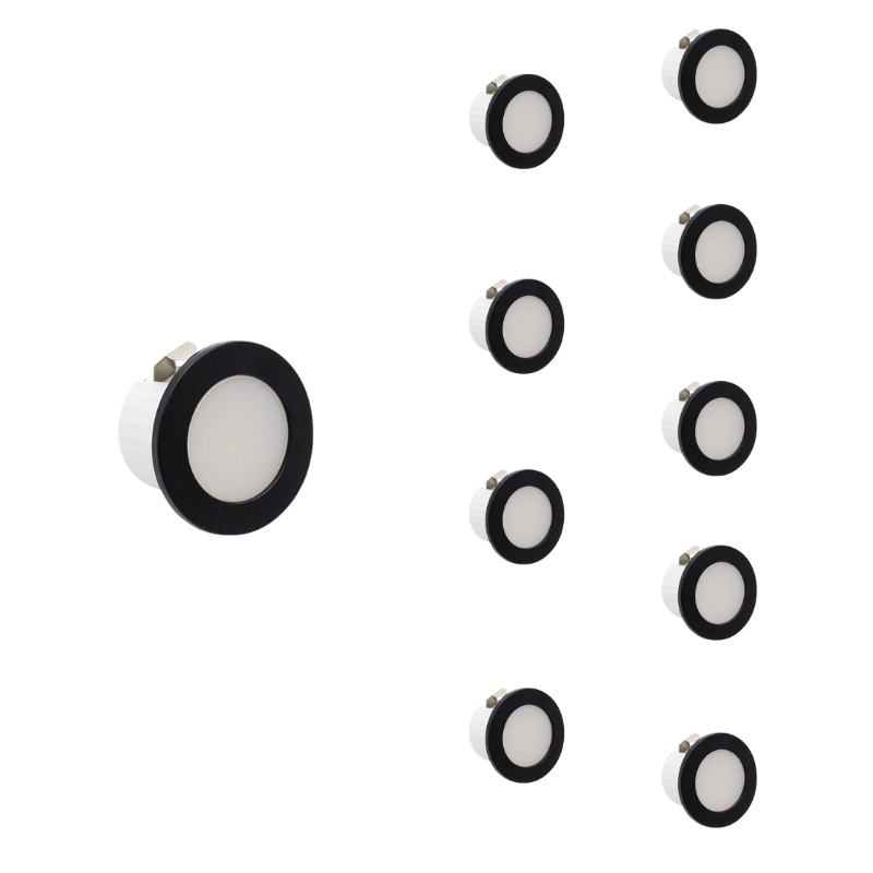 Mini Spot LED Encastrable 3W CCT Noir - 3000K/4000K/6000K (Pack de 10)