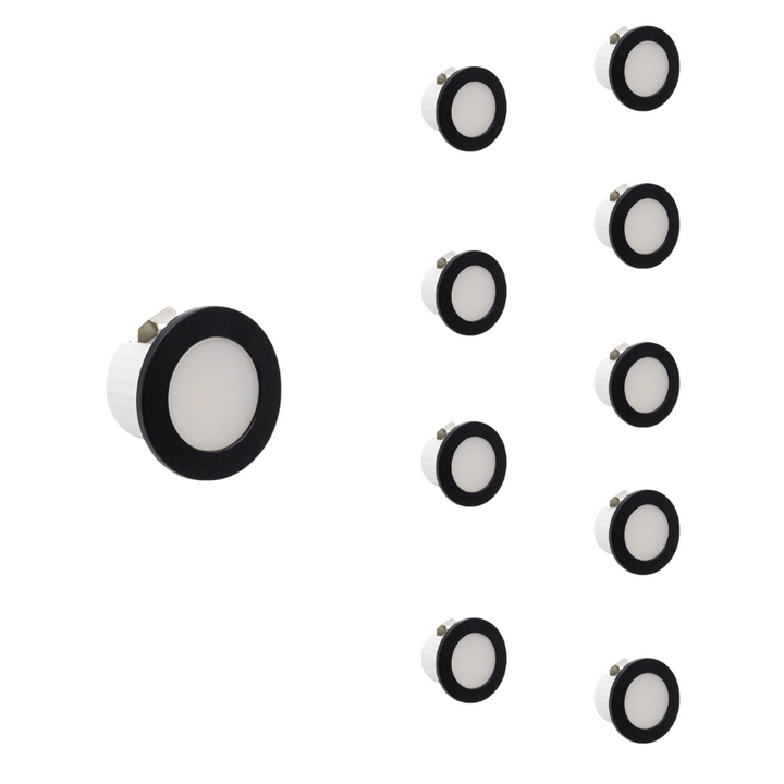 Mini Spot LED Encastrable 3W CCT Noir - 3000K/4000K/6000K (Pack de 10)