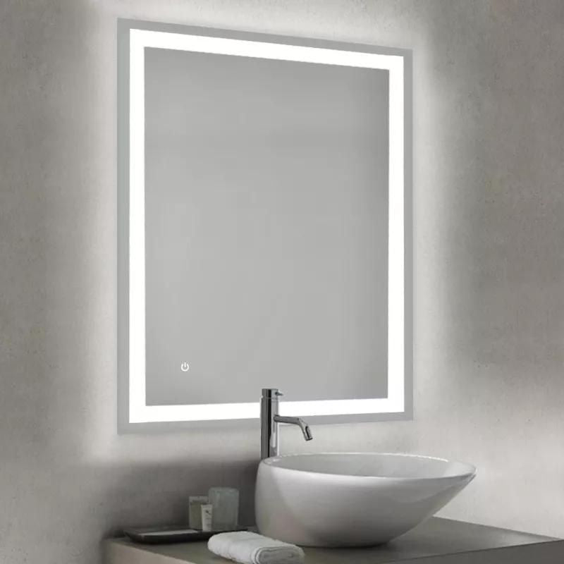 Hercules badkamer spiegel met voor- en decoratieve LED -verlichting 60x80cm