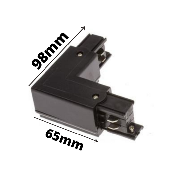 Connecteur Angulaire 90° Rail Triphasé Noir