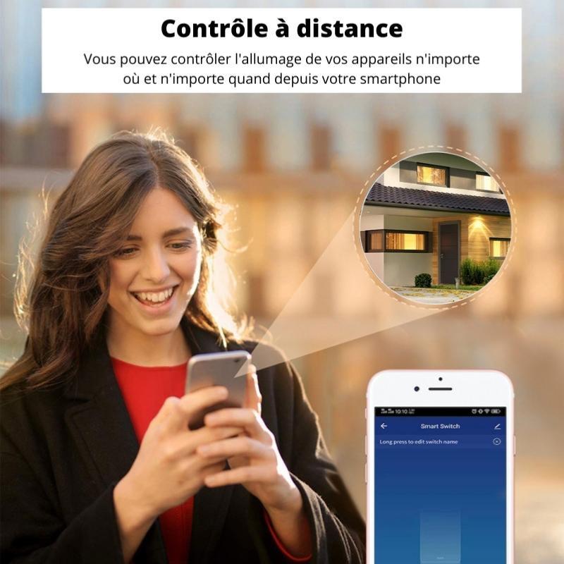 Module Double Interrupteur Wifi Noir