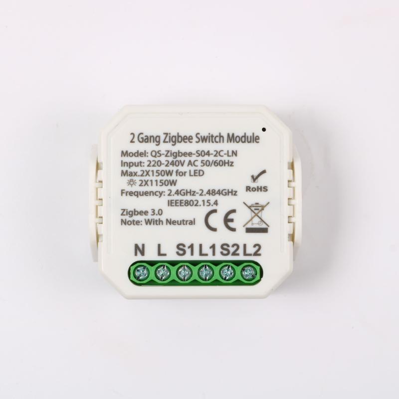 Module Double Interrupteur Zigbee Blanc