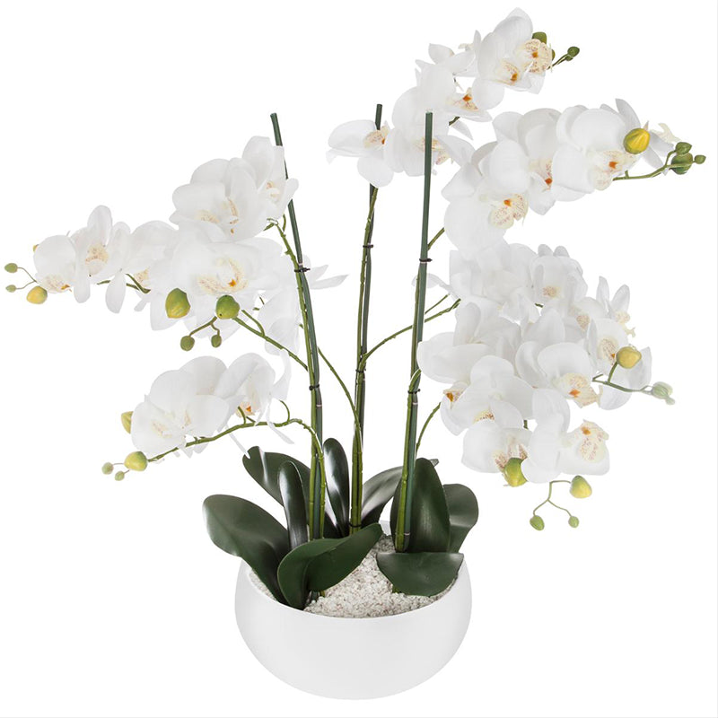 Orquídea artificial de 65 cm com jarra de cerâmica - United Color