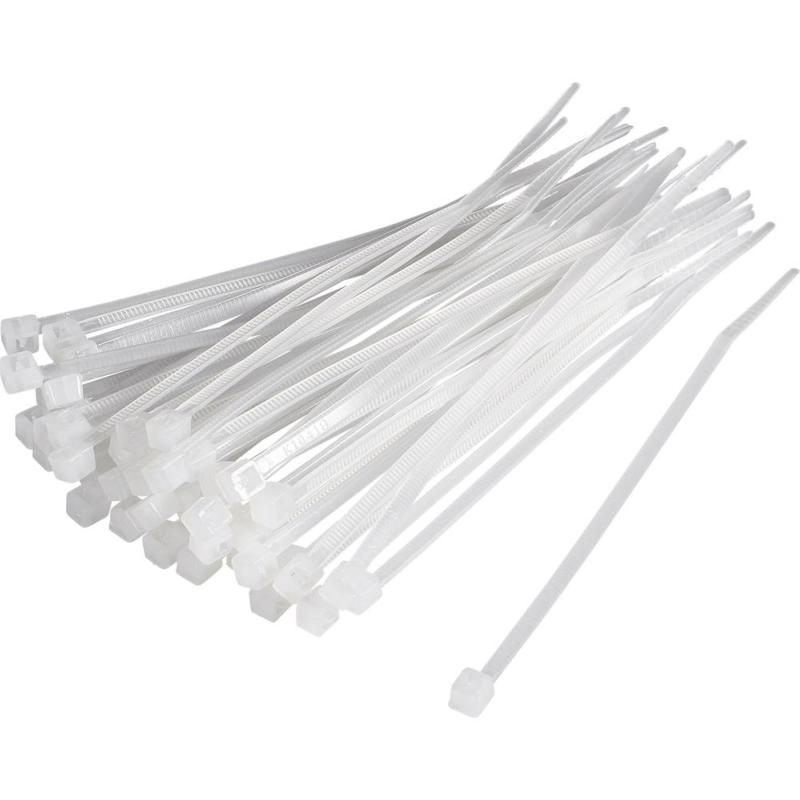 Serre-câble 100 x 3,5mm Blanc - Pack de 100