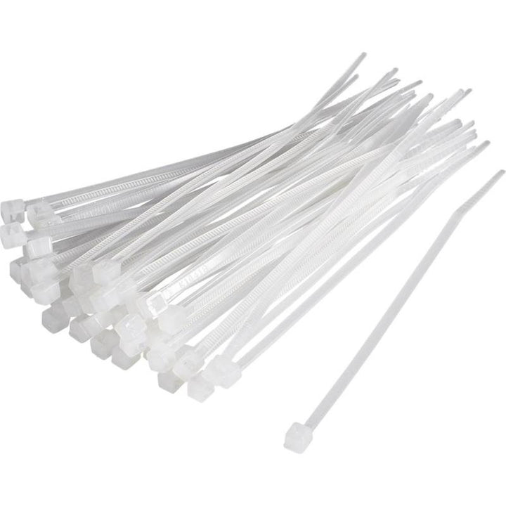 Serre-câble 100 x 3,5mm Blanc - Pack de 100