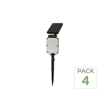 Pack de 4 - Spot LED Extérieur CCT à Piquer IP65 Solaire 8W 1150lm 144lm/W avec Détecteur