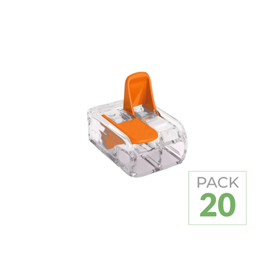 Pack de 20 - Borne de raccordement à levier 2 entrées