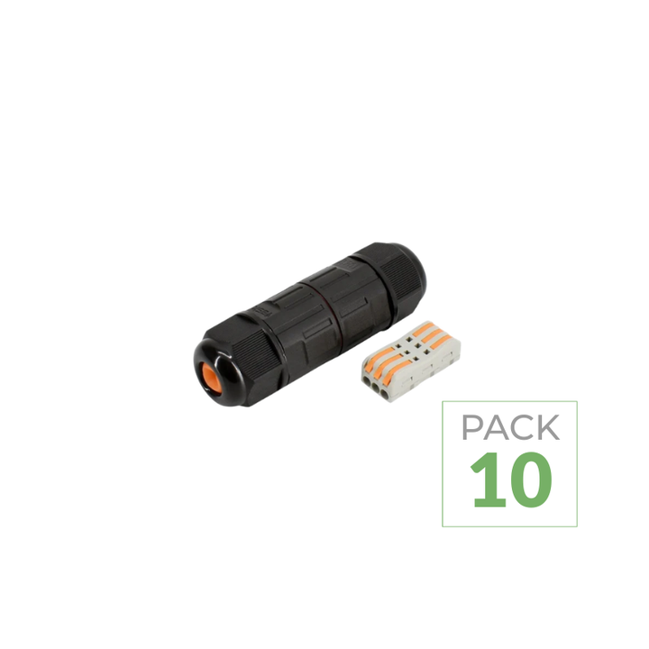Verpakking van 10 - Waterdichte connector IP68 3 draden 1,5mm2