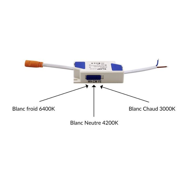 Panneau LED 18W 30x30cm CCT Contour Blanc - 3000K/4000K/6500K