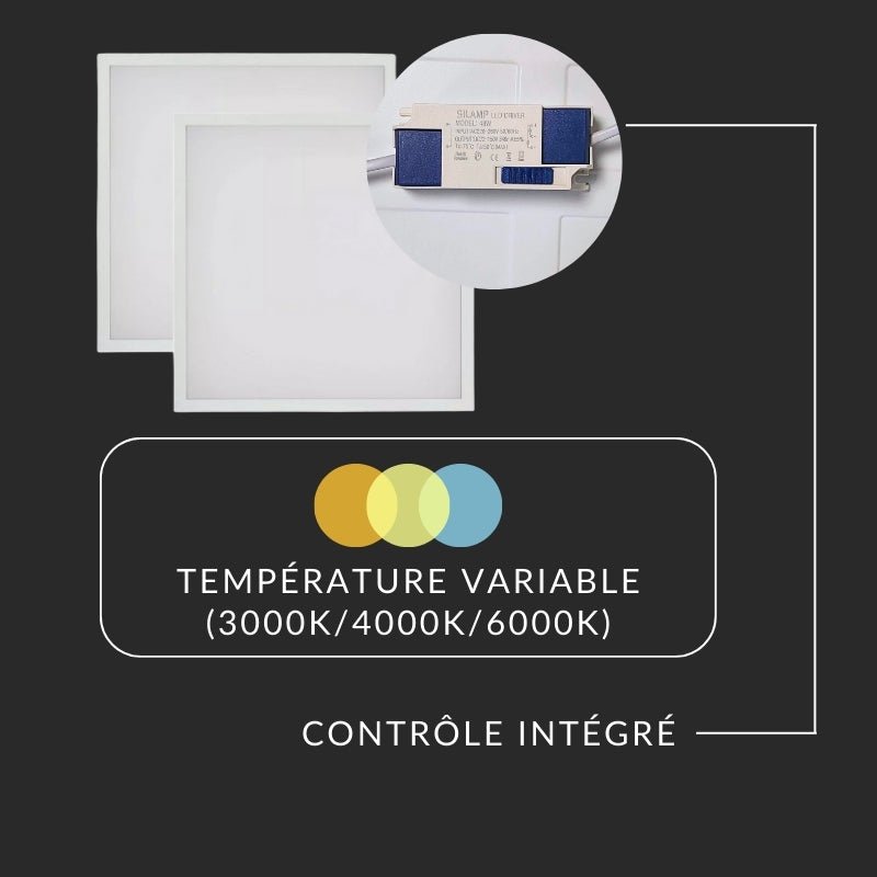 Panneau LED CCT 60x60cm Blanc 48W - Pack de 6