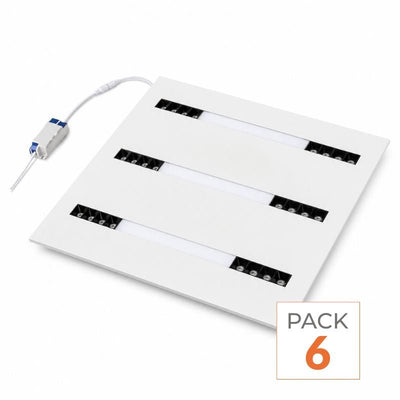 Panneau LED Grille 3 Lignes Modulaire 60x60 40W Blanc - Pack de 6