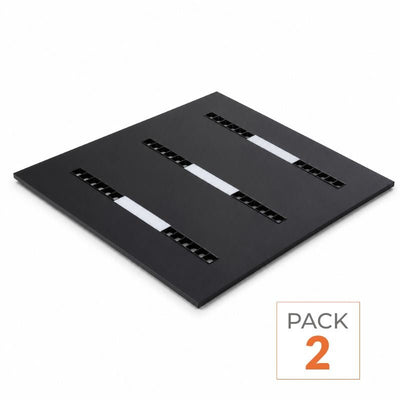 Panneau LED Grille 3 Lignes Modulaire 60x60 40W Noir - Pack de 2