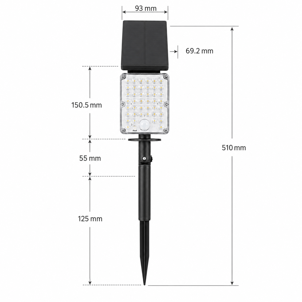 Pack de 40 - Spot LED Extérieur CCT à Piquer IP65 Solaire 8W avec Détecteur