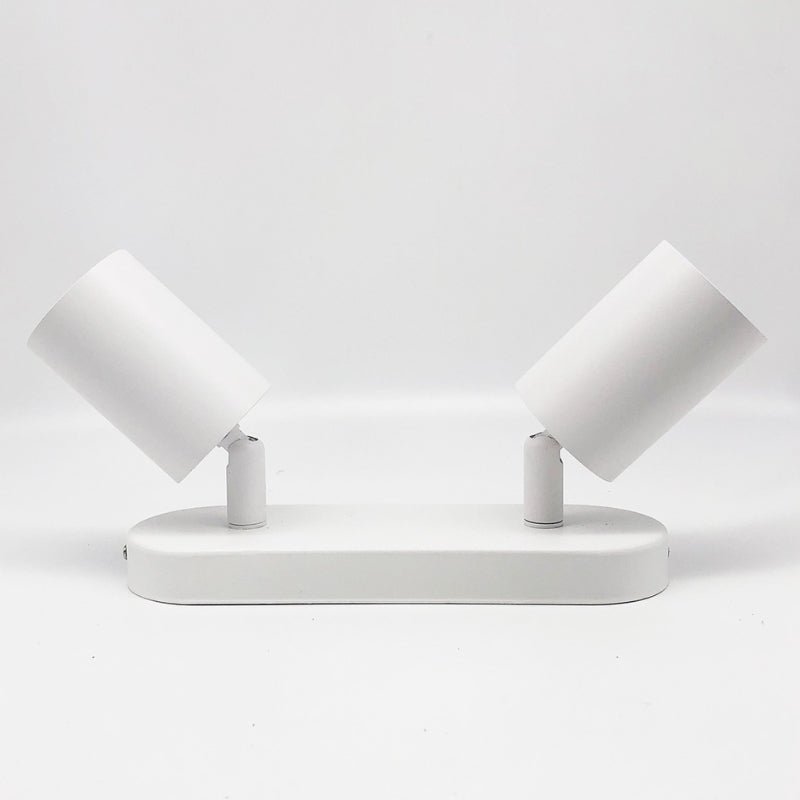 Plafonnier 2 Spots Orientables Alu Blanc pour Ampoule GU10