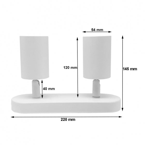 Lámpara de techo con 2 focos orientables de aluminio para bombilla GU10