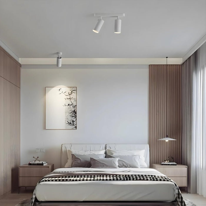 Lámpara de techo con 2 focos orientables de aluminio para bombilla GU10