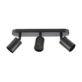 Plafonnier 3 Spots Orientables Alu Noir pour Ampoule GU10