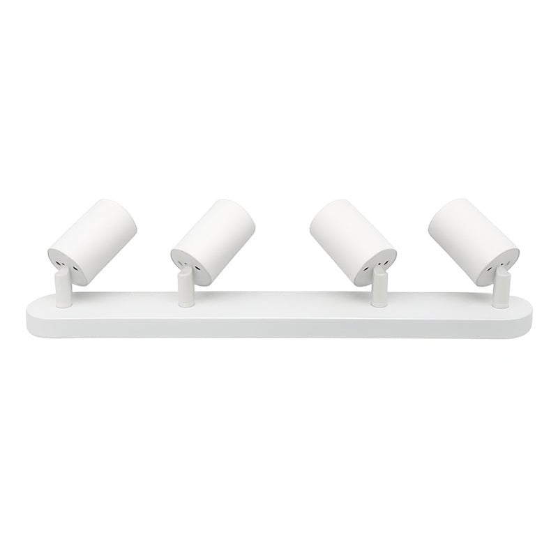 Plafonnier 4 Spots Orientables Alu Blanc pour Ampoule GU10