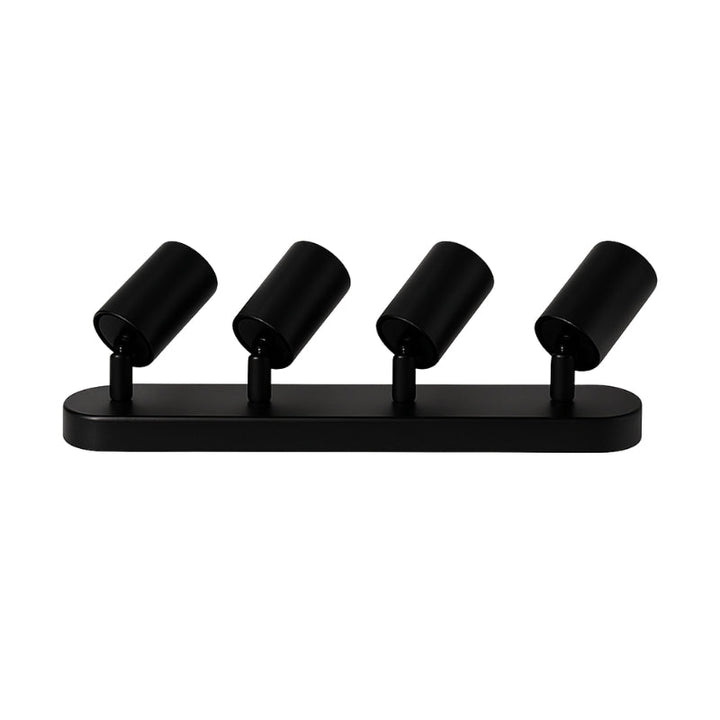 Plafonnier 4 Spots Orientables Alu Noir pour Ampoule GU10