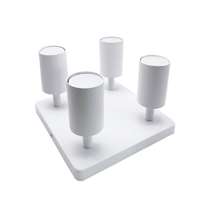Plafon 4 Focos Ajustáveis ​​Quadrado Alu BRANCO para Lâmpada GU10